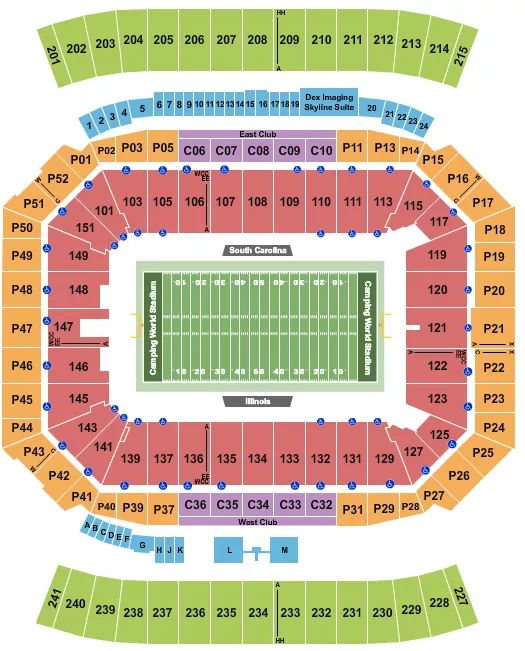 FOOTBALL CITRUS BOWL Seating Map Seating Chart