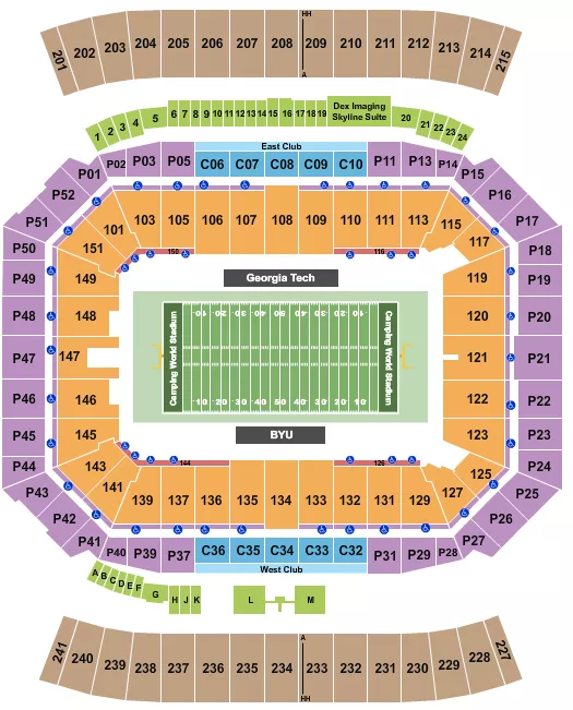 POP TARTS BOWL Seating Map Seating Chart