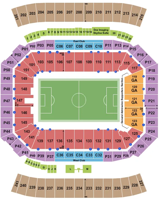 SOCCER Seating Map Seating Chart