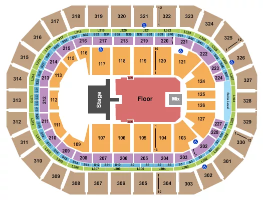BRYAN ADAMS Seating Map Seating Chart