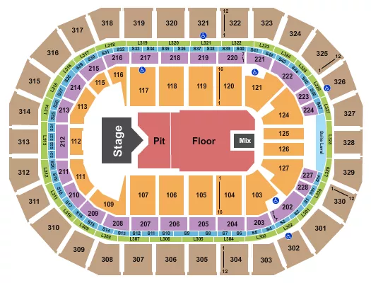 CODY JOHNSON Seating Map Seating Chart