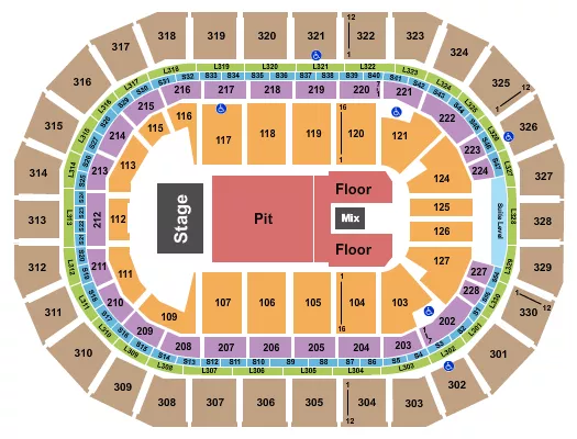 ENDSTAGE GA PIT RSV FLOOR Seating Map Seating Chart