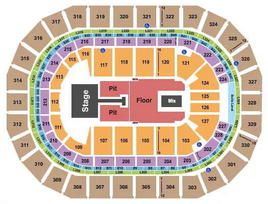 ENDSTAGE GA PIT W CATWALK Seating Map Seating Chart