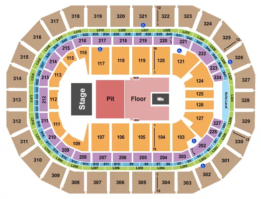 ENDSTAGE PIT Seating Map Seating Chart