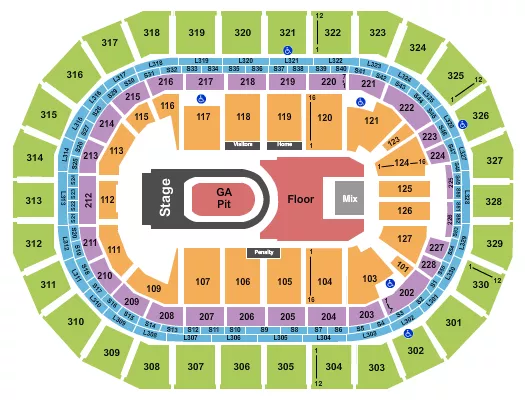 KANE BROWN Seating Map Seating Chart