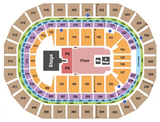 KEITH URBAN Seating Map Seating Chart