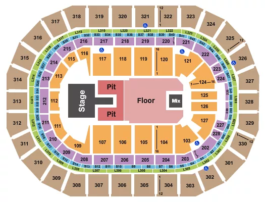LUKE BRYAN 1 Seating Map Seating Chart