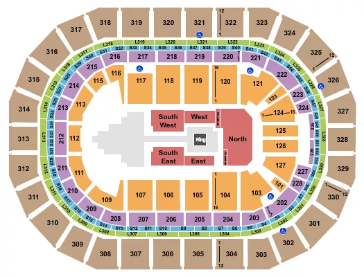 WWE 2 Seating Map Seating Chart