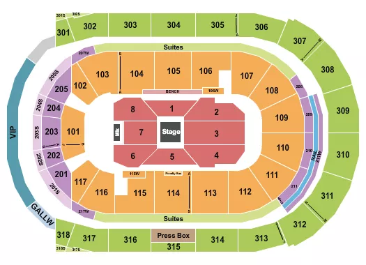 CENTER STAGE 2 Seating Map Seating Chart