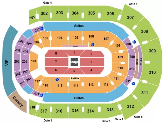 CENTER STAGE Seating Map Seating Chart