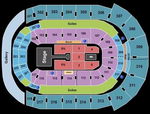 ENDSTAGE GA PIT W CATWALK Seating Map Seating Chart