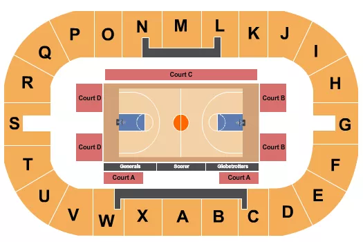 BASKETBALL GLOBETROTTERS Seating Map Seating Chart
