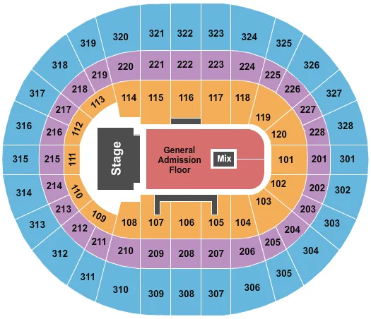 ENDSTAGE GA 2 Seating Map Seating Chart