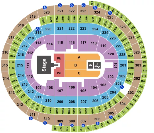 KEITH URBAN Seating Map Seating Chart