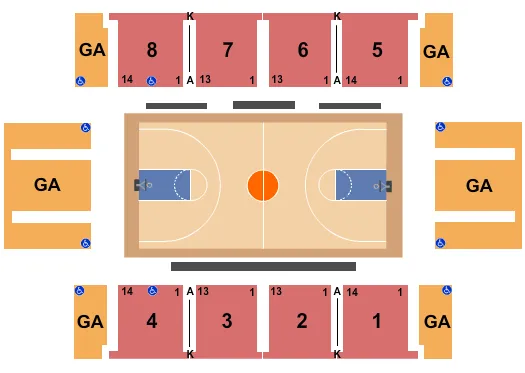 CANISIUS COLLEGE KOESSLER ATHLETIC CENTER BASKETBALL Seating Map Seating Chart