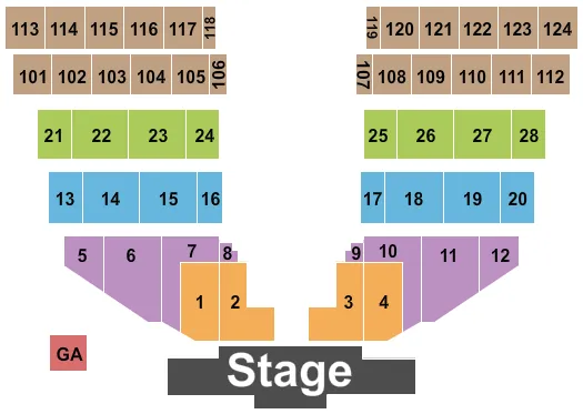 END STAGE Seating Map Seating Chart