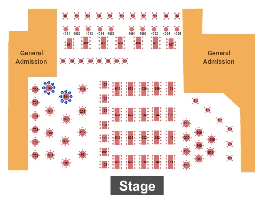 CANYON CLUB AGOURA HILLS ENDSTAGE RSVD TABLES Seating Map Seating Chart
