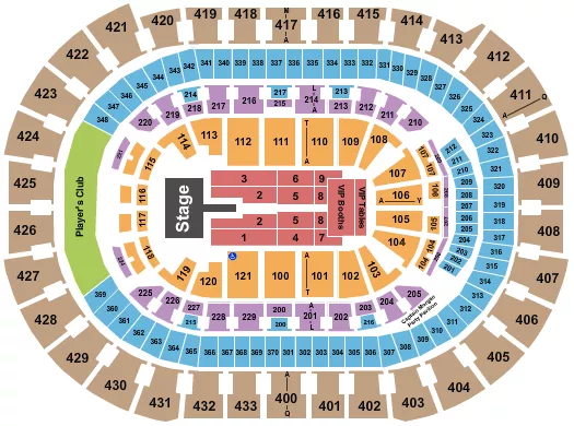 MARY J BLIGE Seating Map Seating Chart