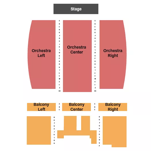 CAPITOL CENTER FOR THE ARTS NH END STAGE Seating Map Seating Chart