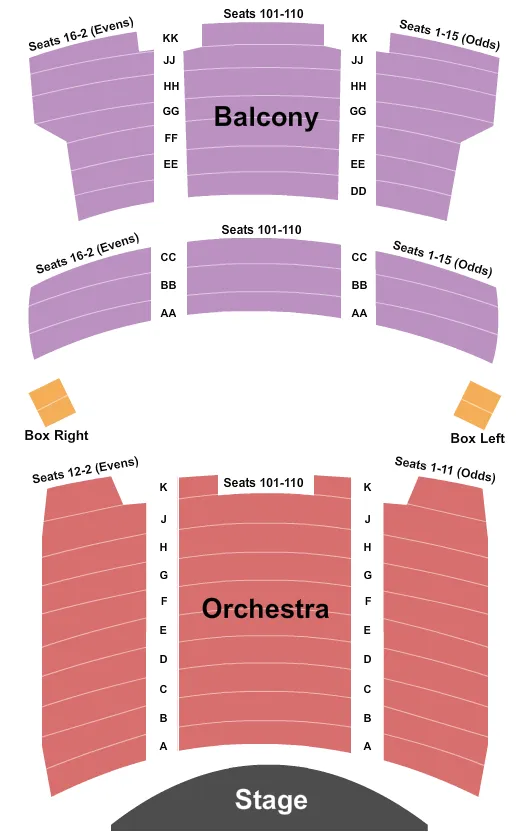 END STAGE Seating Map Seating Chart