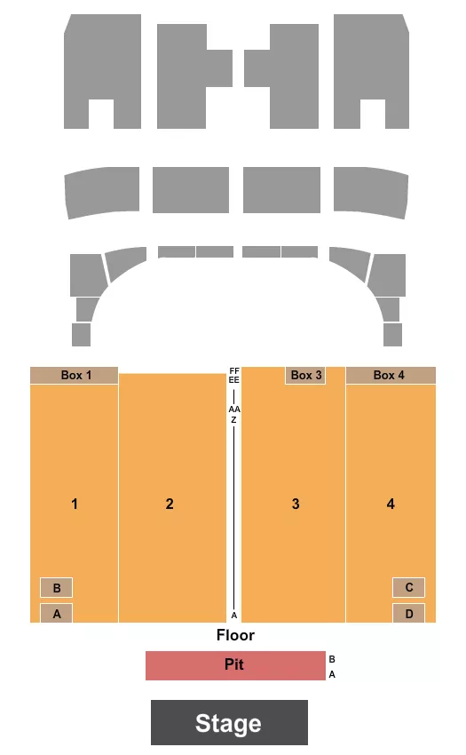CAPITOL THEATRE WHEELING ENDSTAGE PIT 2 Seating Map Seating Chart