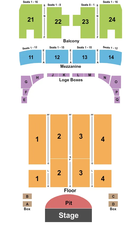 CAPITOL THEATRE WHEELING PEPPA PIG Seating Map Seating Chart