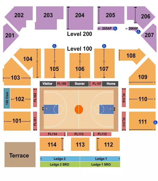 BASKETBALL 3 Seating Map Seating Chart