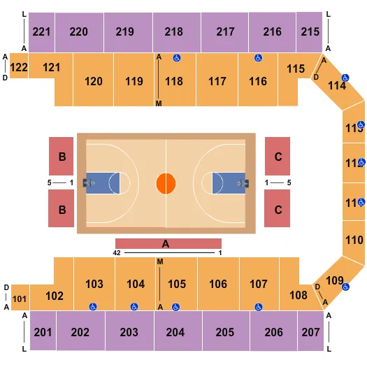 HARLEM GLOBETROTTERS Seating Map Seating Chart