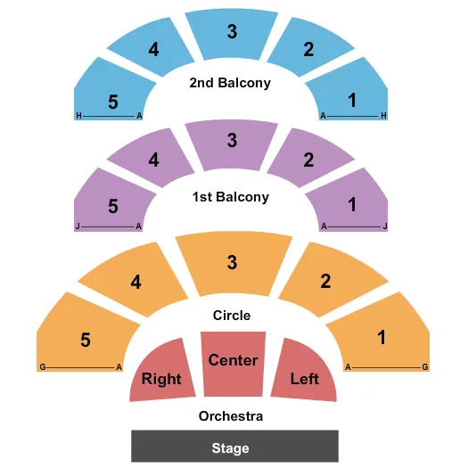 CARNEGIE MUSIC HALL OF OAKLAND PITTSBURGH ENDSTAGE 3 Seating Map Seating Chart