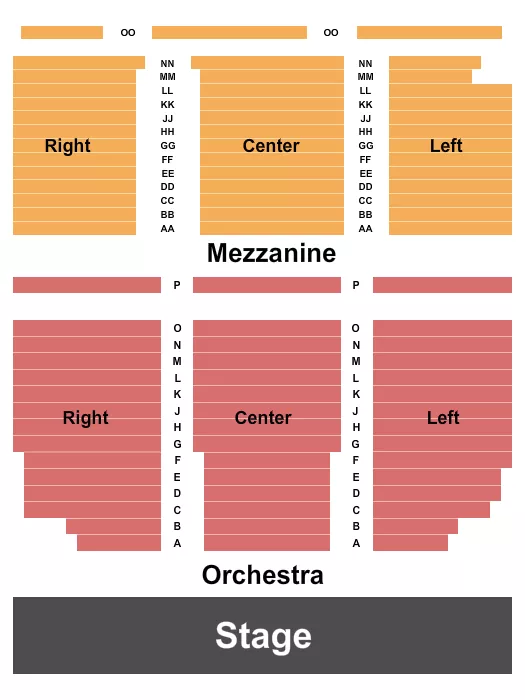 CARTERET PERFORMING ARTS EVENT CENTER ENDSTAGE 3 Seating Map Seating Chart