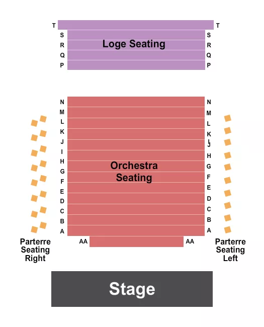 END STAGE Seating Map Seating Chart