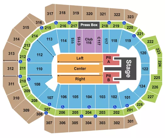 CASEYS CENTER LUKE BRYAN Seating Map Seating Chart