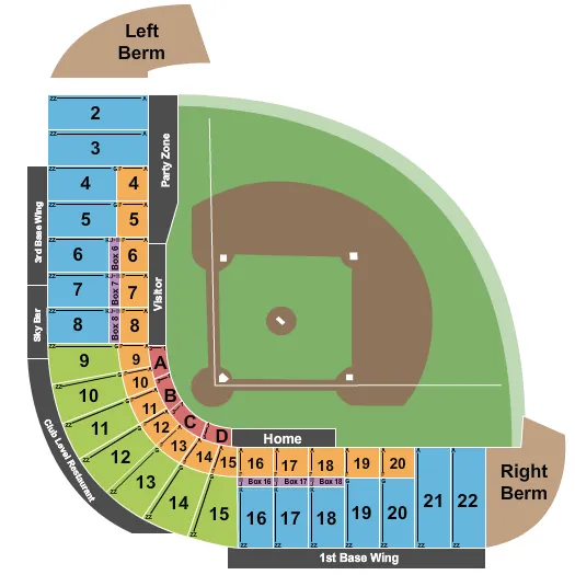 BASEBALL Seating Map Seating Chart