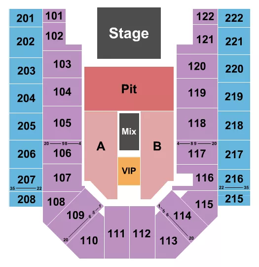 BREAKING BENJAMIN Seating Map Seating Chart