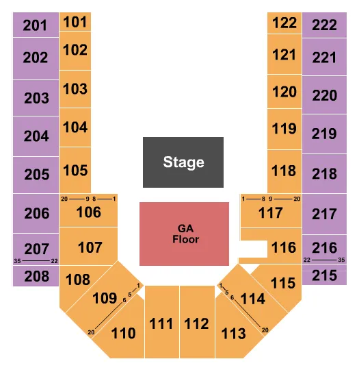 HALF HOUSE GA FLOOR Seating Map Seating Chart