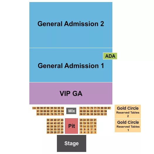 ENDSTAGE TABLES Seating Map Seating Chart
