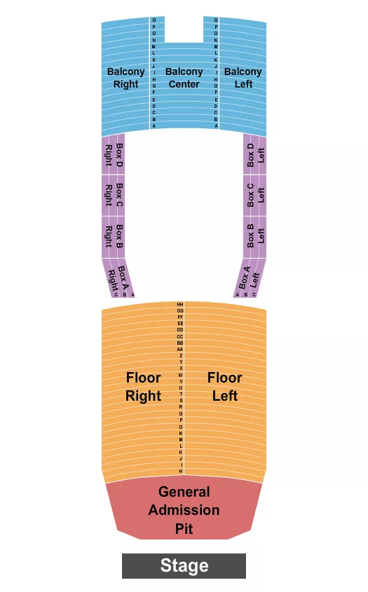 ENDSTAGE FRONT FLOOR GA Seating Map Seating Chart