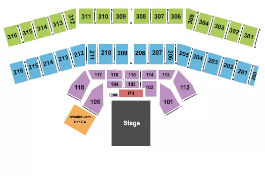 ENDSTAGE GC Seating Map Seating Chart