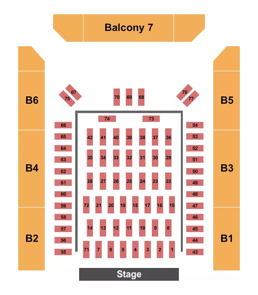 CENTENNIAL HALL ON ENDSTAGE TABLES Seating Map Seating Chart
