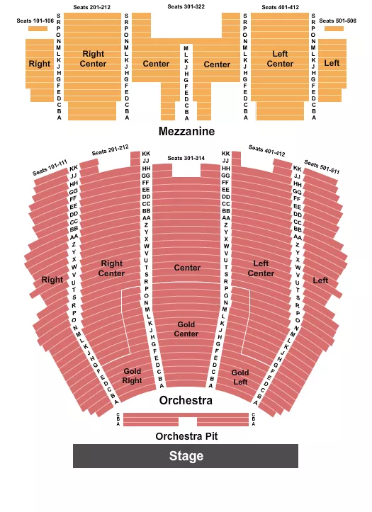CENTENNIAL HALL AZ ENDSTAGE Seating Map Seating Chart