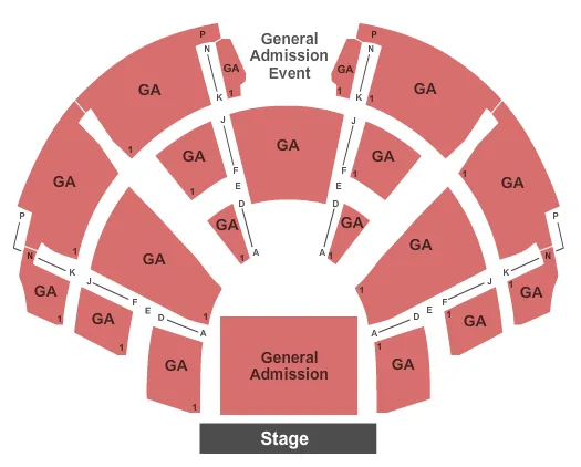 GENERAL ADMISSION Seating Map Seating Chart