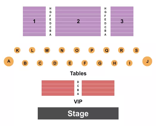 ENDSTAGE VIP TABLES Seating Map Seating Chart