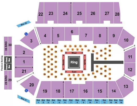 BOXING 3 Seating Map Seating Chart