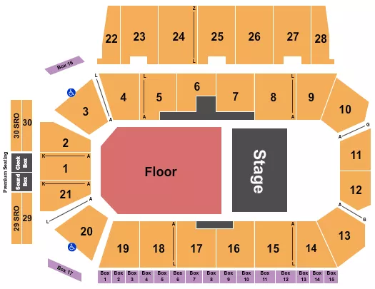 ENDSTAGE FLOOR Seating Map Seating Chart
