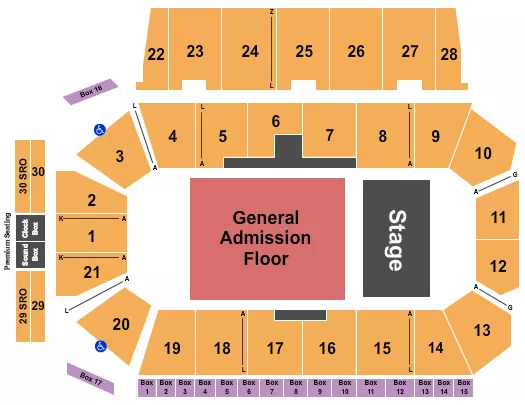 ENDSTAGE GA FLOOR Seating Map Seating Chart