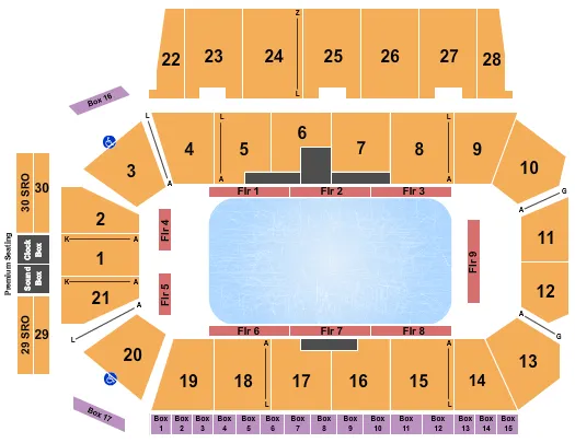 STARS ON ICE Seating Map Seating Chart