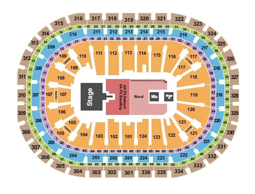 KEITH URBAN Seating Map Seating Chart