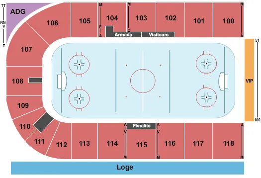 CENTRE DEXCELLENCE SPORTS ROUSSEAU HOCKEY Seating Map Seating Chart