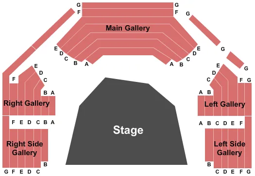 CENTRE STAGE GREENVILLE END STAGE Seating Map Seating Chart
