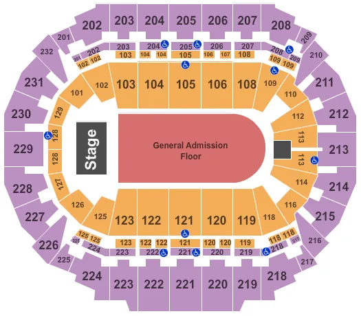 END STAGE GA Seating Map Seating Chart